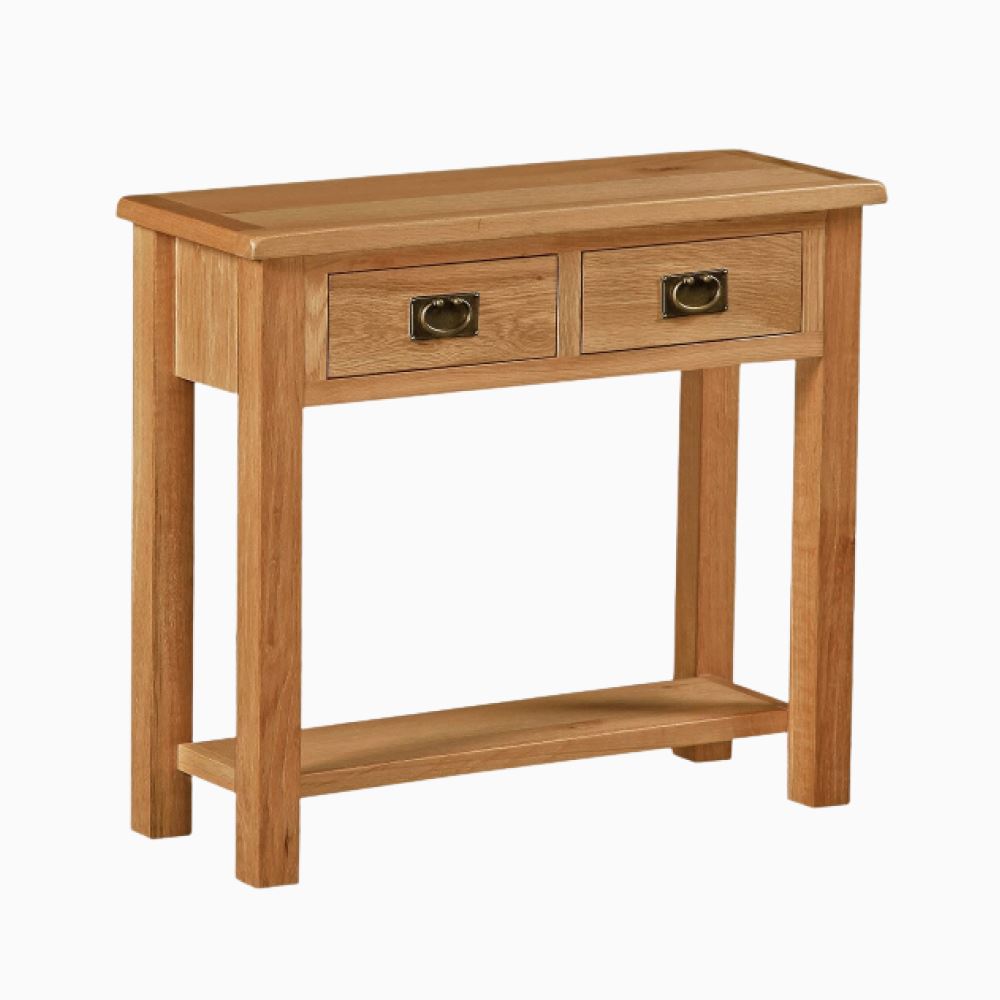Surrey Oak Compact Console Table Console Table Global Home