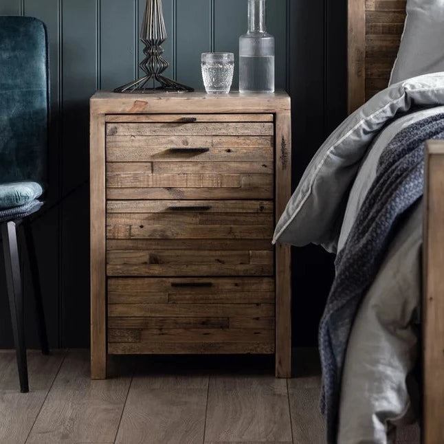 Tuscan Spring 3 Drawer Bedside Table