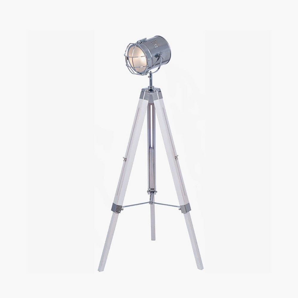 Whitewash Tripod Floor Lamp Floor Lamp Black & Copper