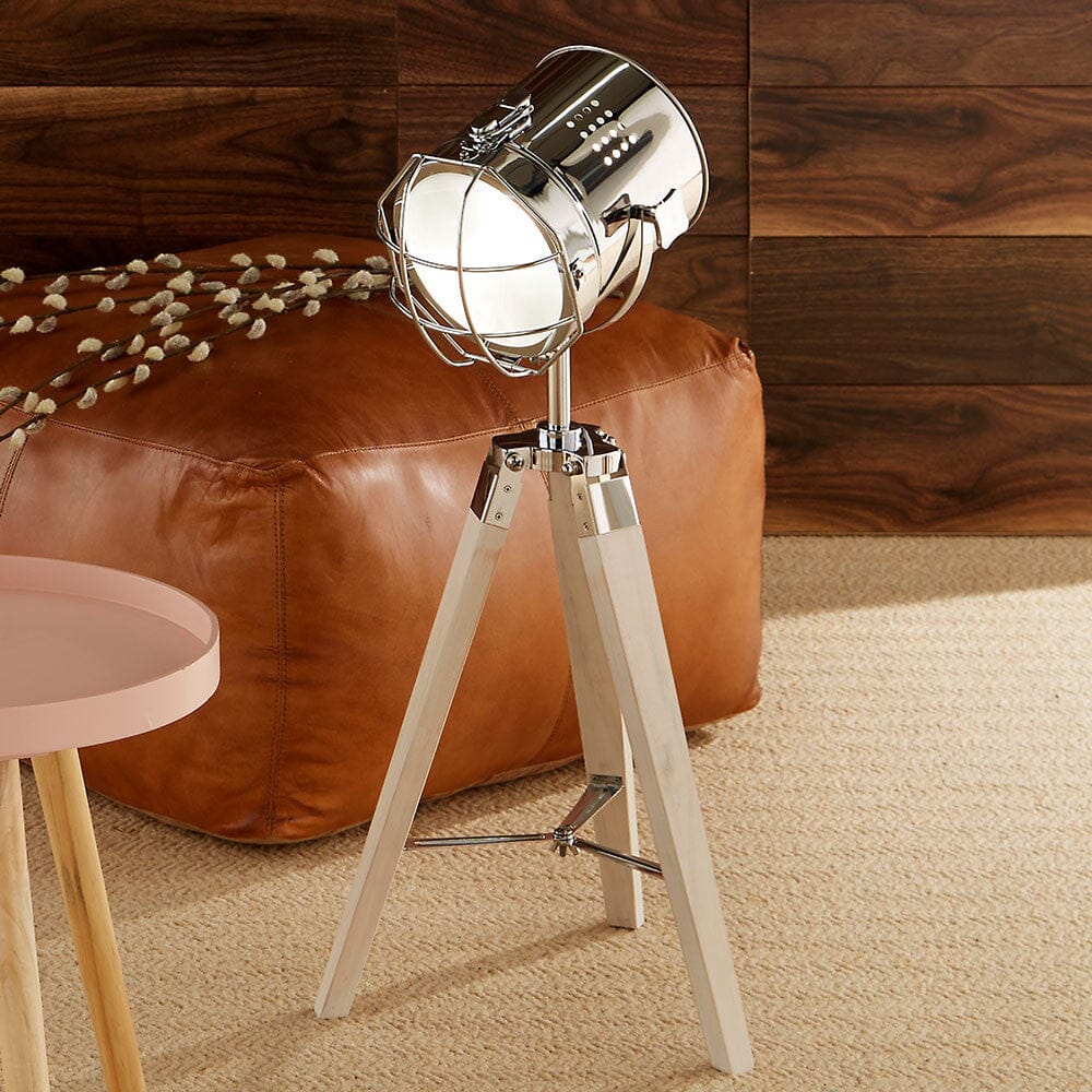 Whitewash Tripod Table lamp Table Lamp Black & Copper
