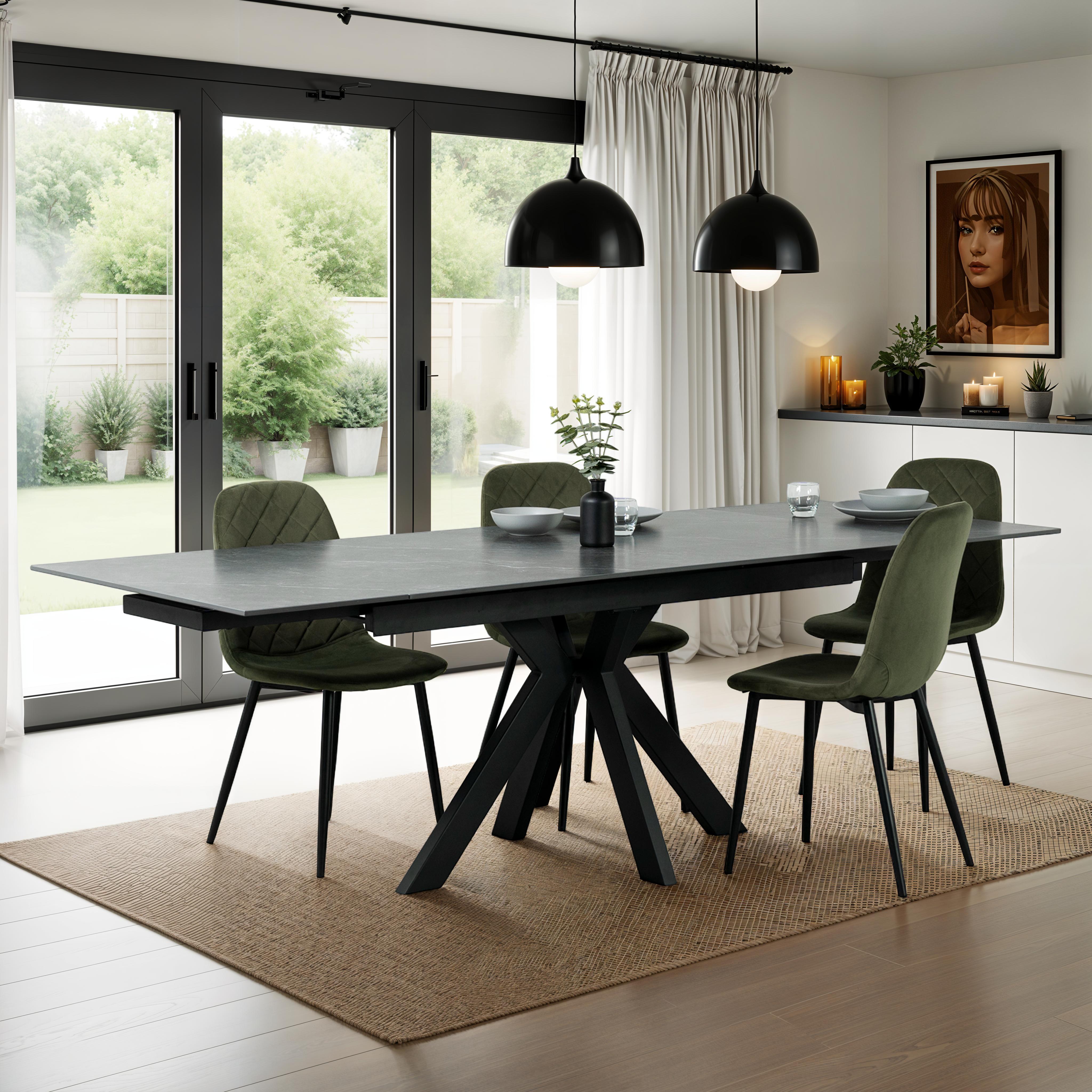 Olympia Light Grey Matt Ceramic Extendable Dining Table (160cm-240cm)