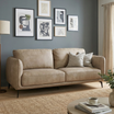 Marlow Brown Recycled PU Fabric 3 Seater Sofa