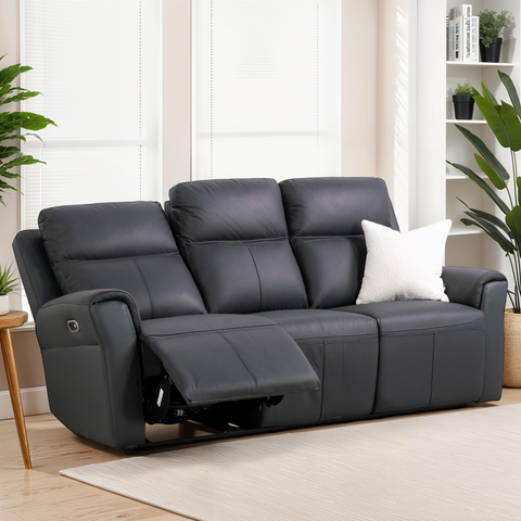 Chievo Leather 3 Seater Power Recliner Sofa