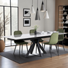 Olympia Light Grey Gloss Ceramic Extendable Dining Table (160cm-240cm)
