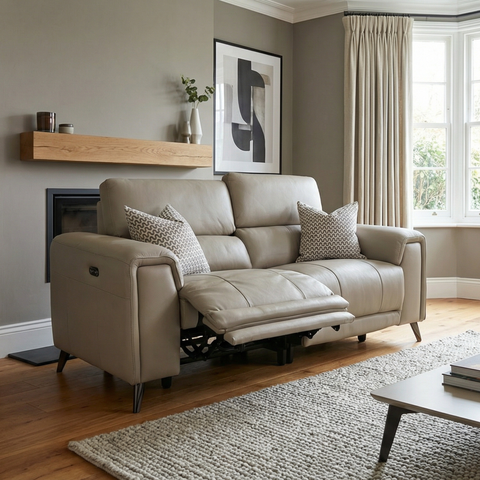 Optima 2 Seater Leather Recliner Power Headrest Tilt