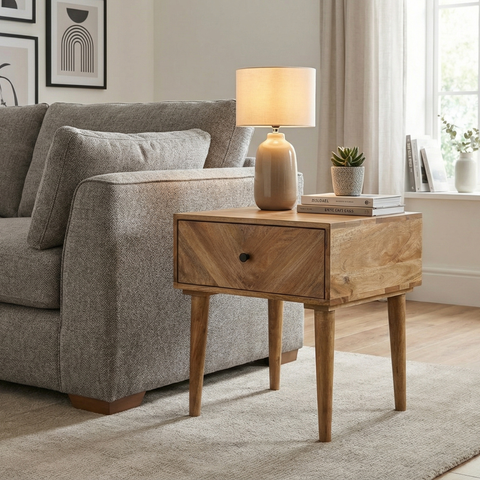 Nautilus 1 Drawer Lamp Table