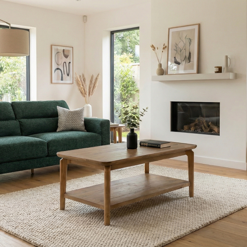Scandi Coffee Table With Shelf