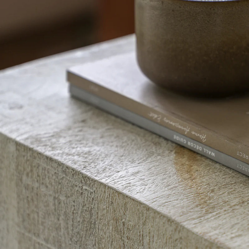 Dakota Whitewash Side Table