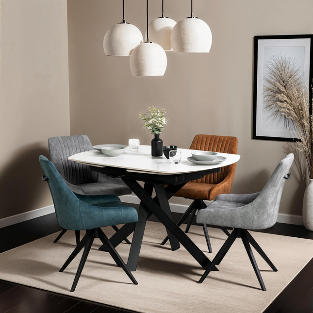 Seattle White Ceramic Extending Dining Table (120cm - 180cm)