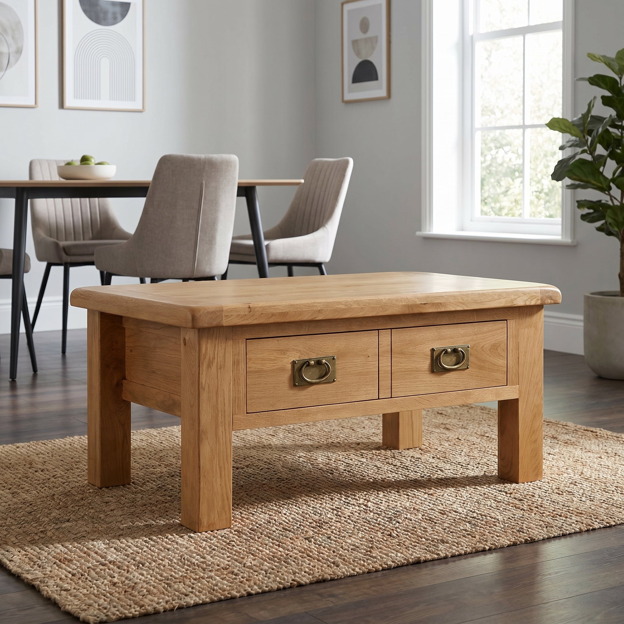 Cheltenham Oak Coffee Table With Drawer