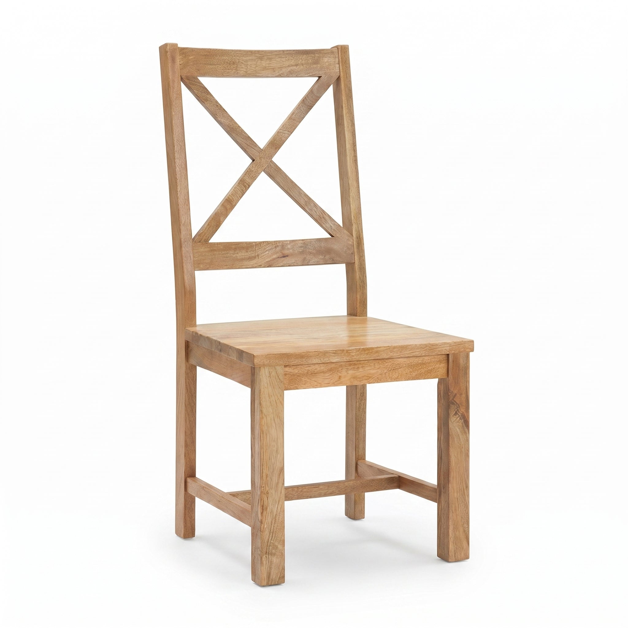Mango Wood Cross Back Dining Chair Set of 2