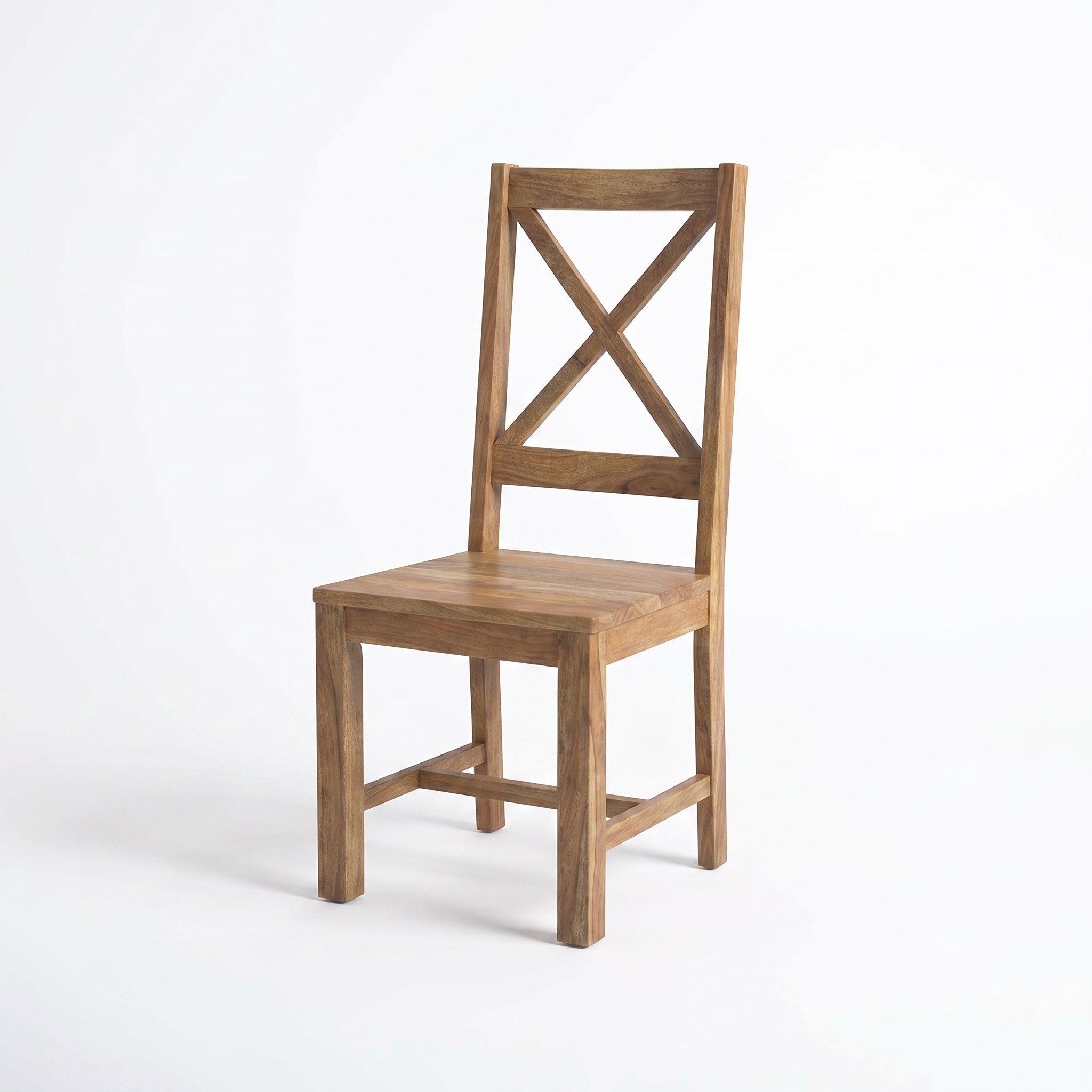 Mango Wood Cross Back Dining Chair Set of 2