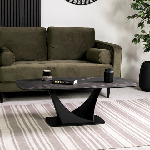 Cosmo Black Ceramic Coffee Table