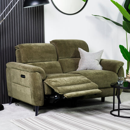 Wesley 2 Seater Power Fabric Recliner Sofa