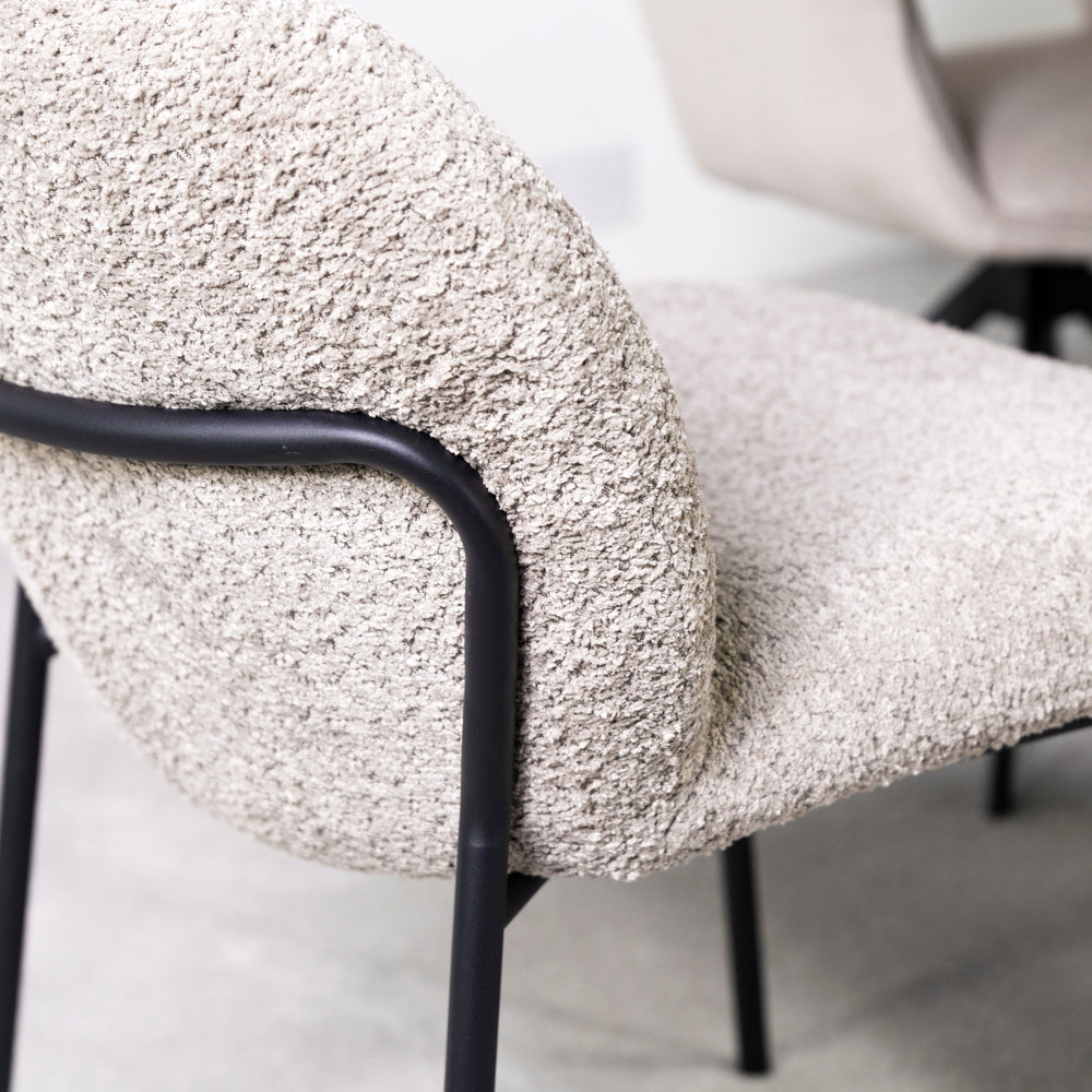 Bennie Cream Fleece Dining Chair Set Of 2