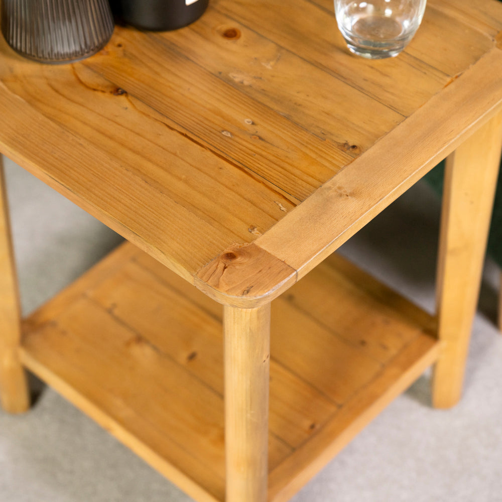 Scandi Lamp table With Shelf