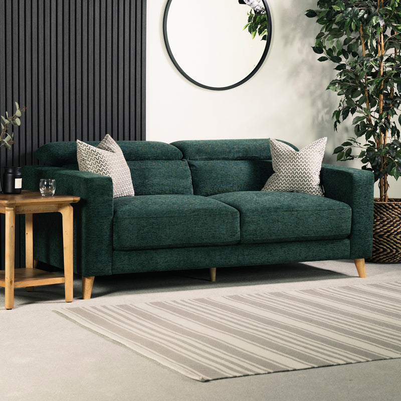Olive 3 seater ratchet headrest sofa