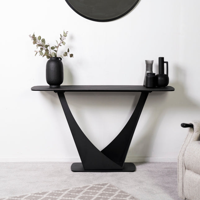 Cosmo Black Ceramic Console Table