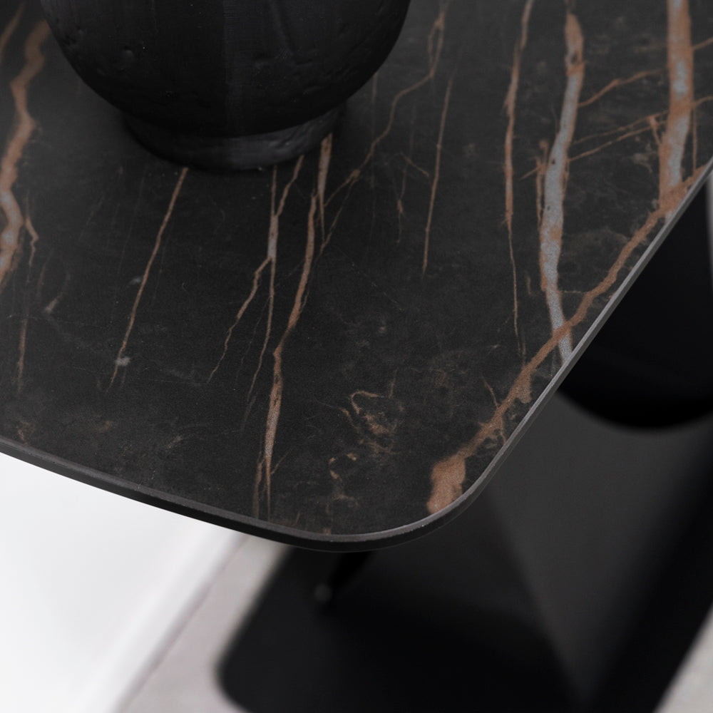 Cosmo Black Ceramic Console Table