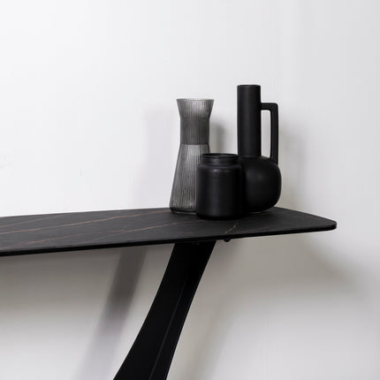 Cosmo Black Ceramic Console Table