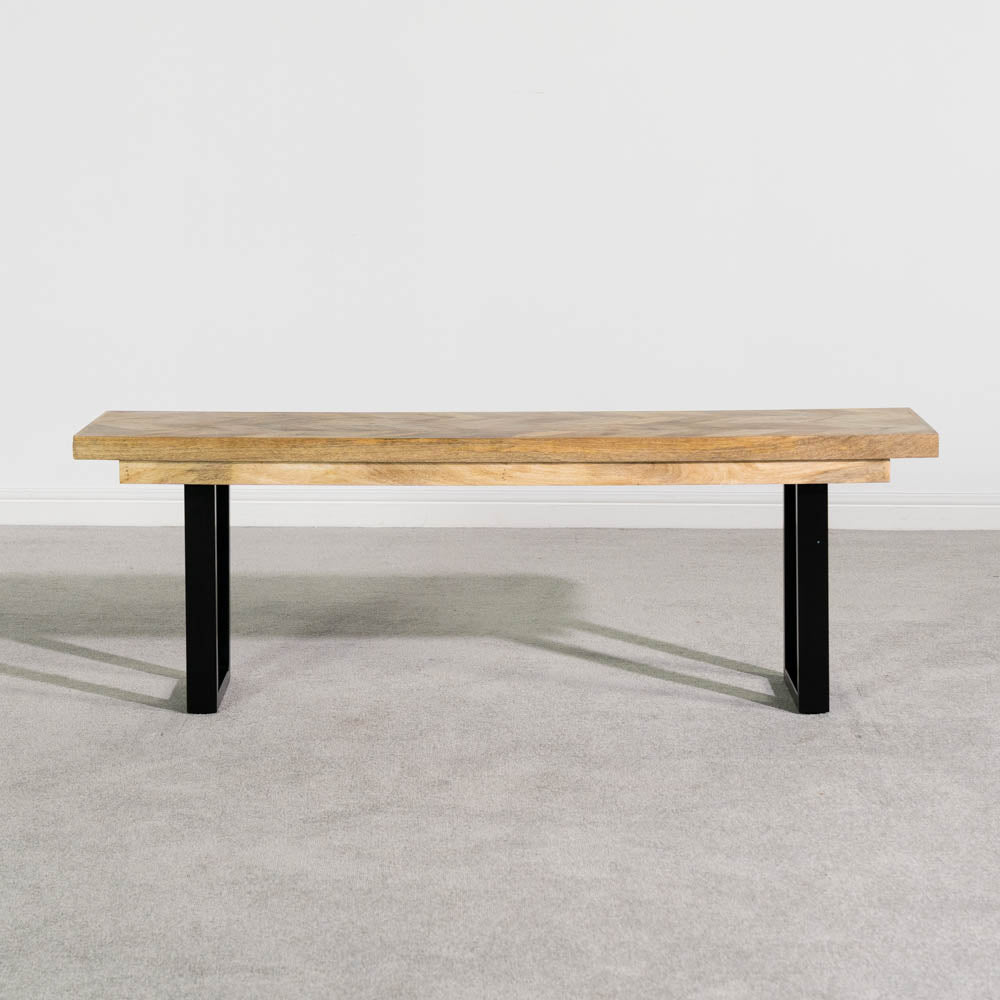 Nautilus Mango Wood Extending Dining Table & Bogart Black Dining Chairs