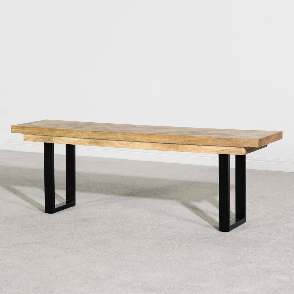 Nautilus Mango Wood Extending Dining Table & Bogart Black Dining Chairs
