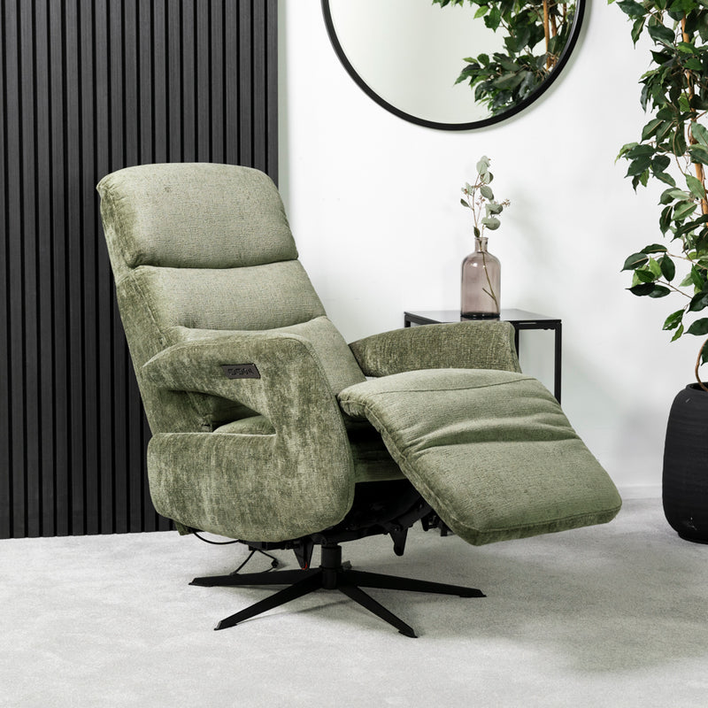 Bali Swivel Power Recliner Chair (Sage Green)
