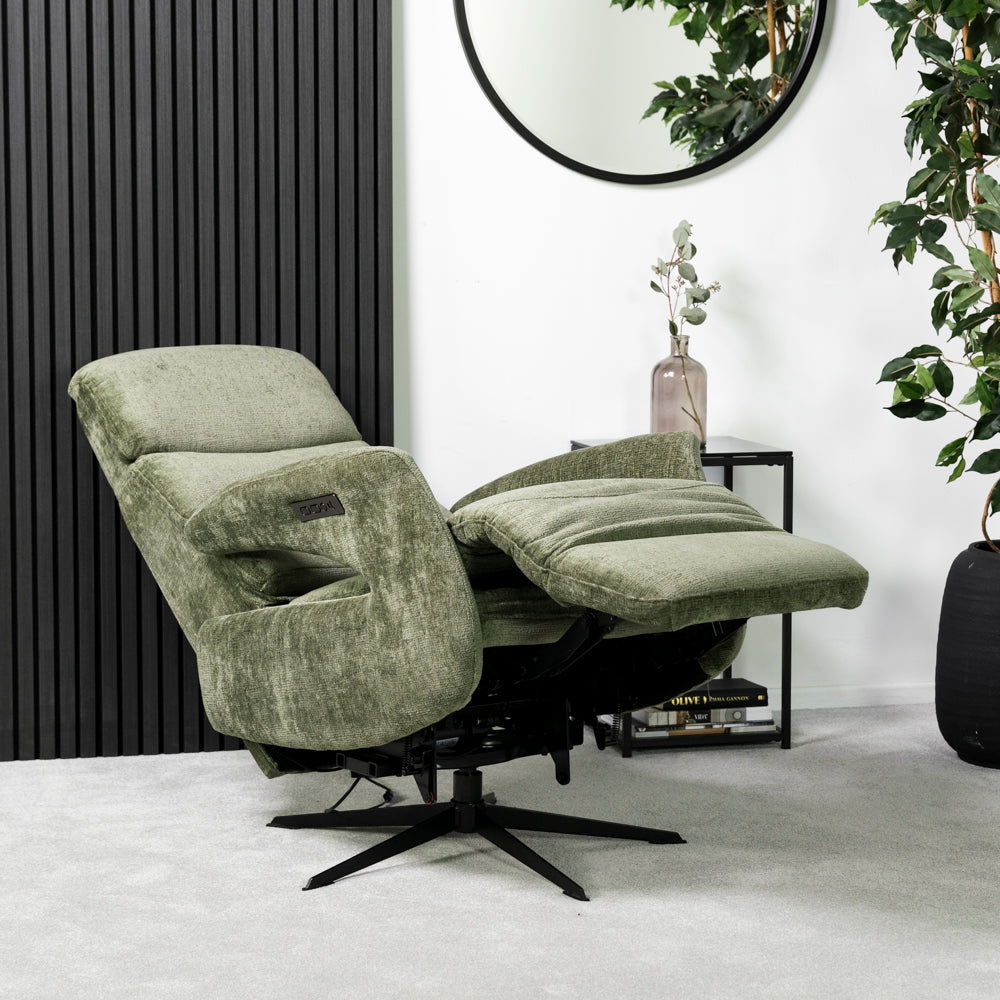 Bali Swivel Power Recliner Chair (Sage Green)
