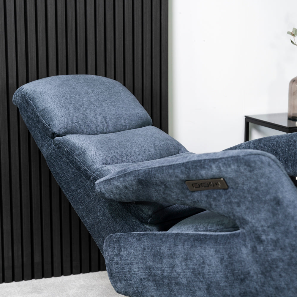 Bali Swivel Power Recliner Chair (Navy Blue)