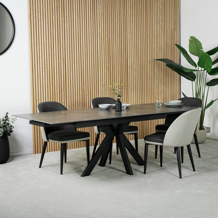 Olympia Dark Grey Ceramic Extendable Dining Table (160cm-240cm)