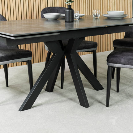 Olympia Dark Grey Ceramic Extendable Dining Table (160cm-240cm)