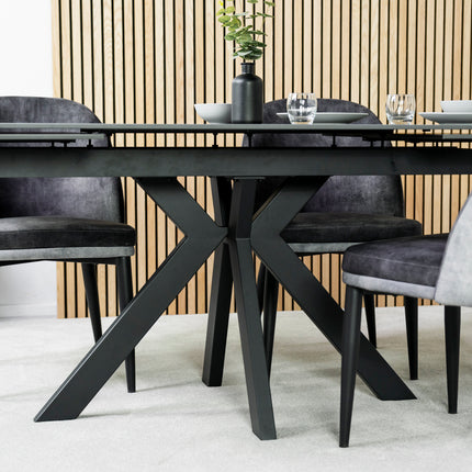 Olympia Dark Grey Ceramic Extendable Dining Table (160cm-240cm)