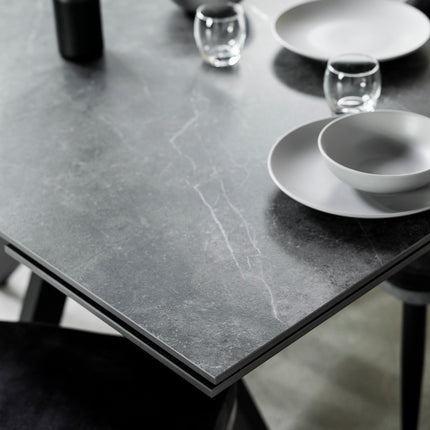 Olympia Dark Grey Ceramic Extendable Dining Table (160cm-240cm)