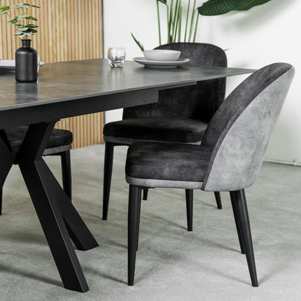 Olympia Dark Grey Ceramic Extendable Dining Table (160cm-240cm)