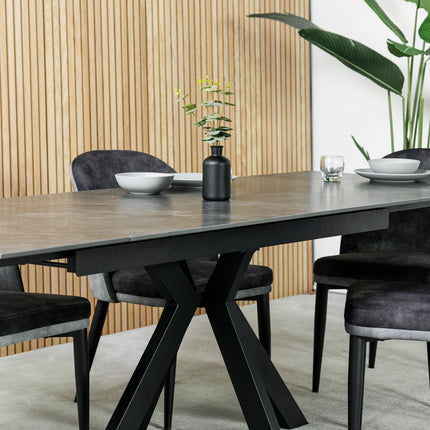 Olympia Dark Grey Ceramic Extendable Dining Table (160cm-240cm)