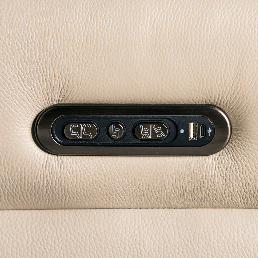 Optima 2 Seater Leather Recliner Power Headrest Tilt