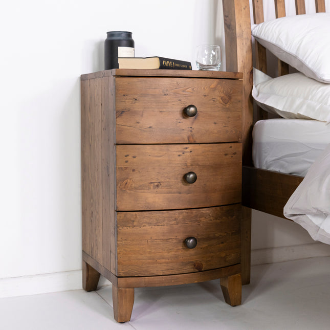 Hawaii 3 Drawer Bedside Table