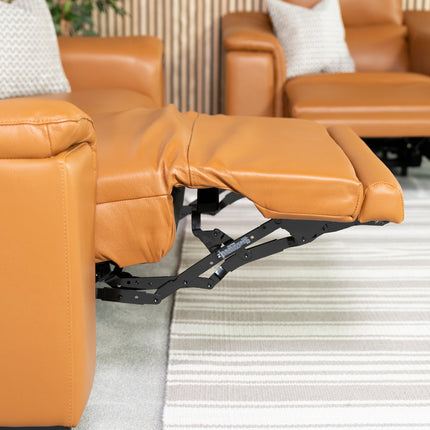 Dohar 3 Seater Leather Power Recliner Sofa