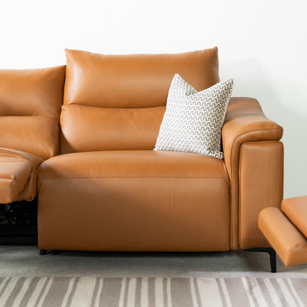 Dohar 3 Seater Leather Power Recliner Sofa