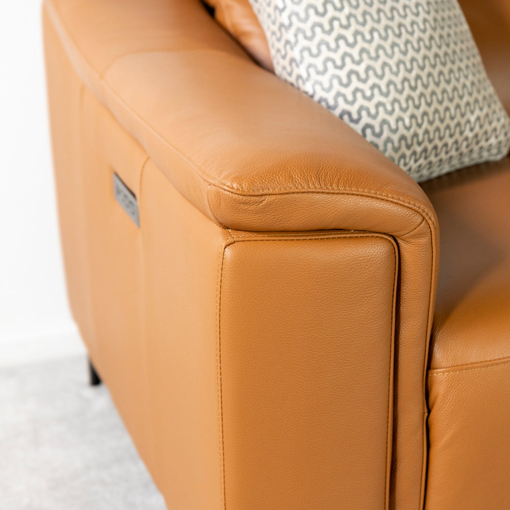Dohar 3 Seater Leather Power Recliner Sofa