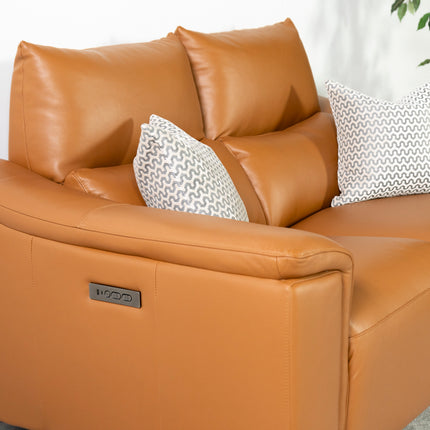 Dohar 3 Seater Leather Power Recliner Sofa