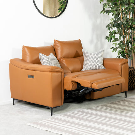 Dohar 3 Seater Leather Power Recliner Sofa