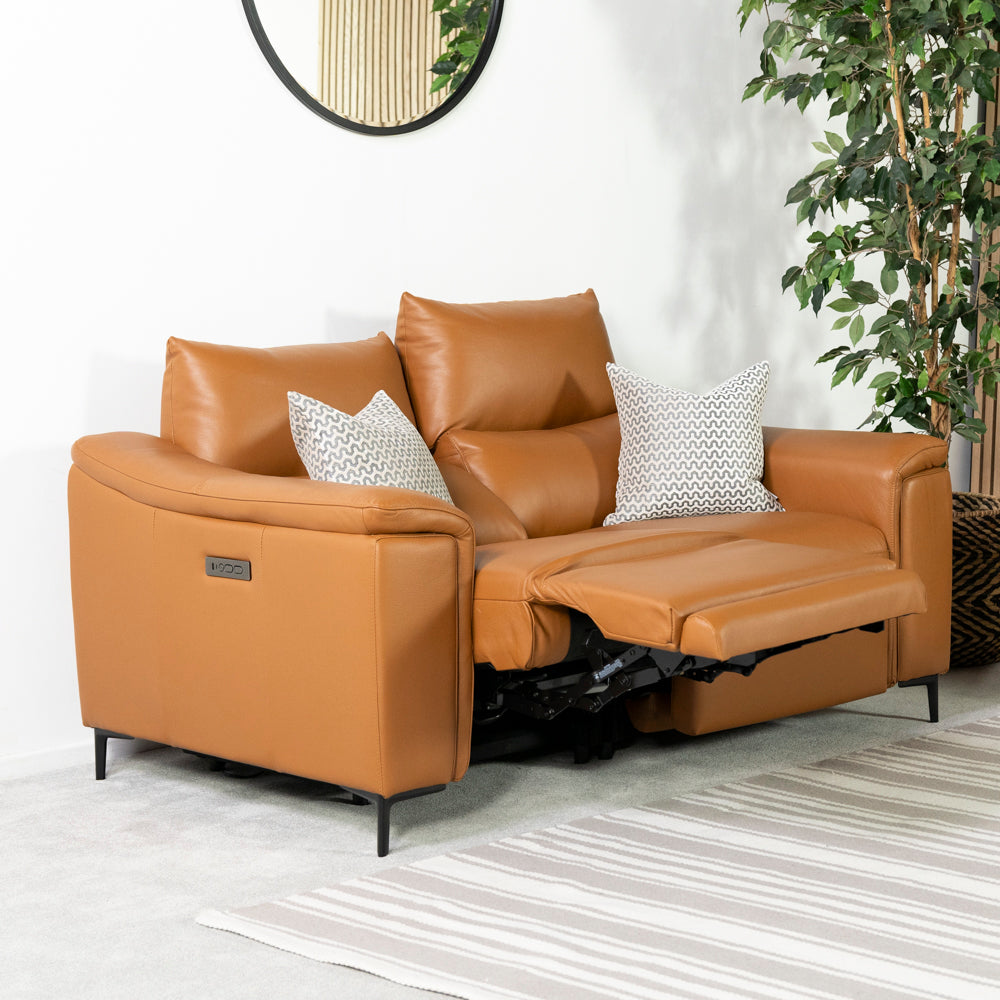 Dohar 3 Seater Leather Power Recliner Sofa