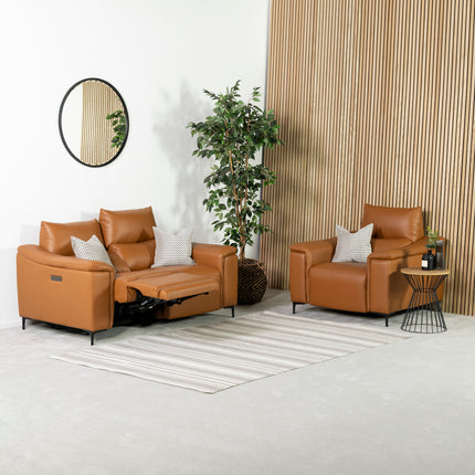 Dohar 2 Seater Leather Power Recliner Sofa