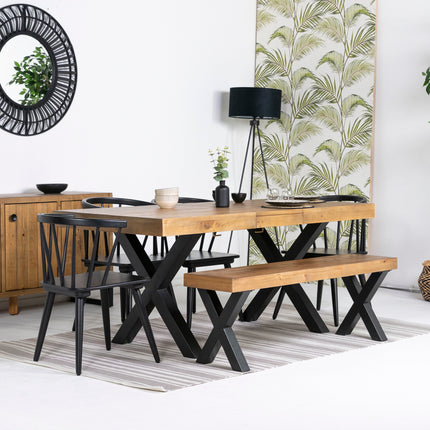 Brooklyn Light Extendable Cross Leg Dining Table (140cm - 180cm)