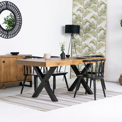 Brooklyn Light Extendable Cross Leg Dining Table (140cm - 180cm)