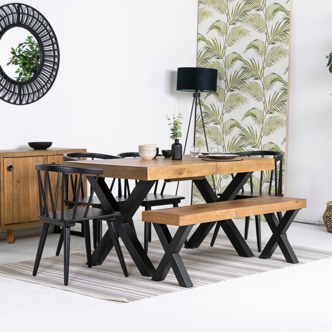 Brooklyn Light Extendable Cross Leg Dining Table (140cm - 180cm)