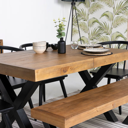 Brooklyn Light Extendable Cross Leg Dining Table (140cm - 180cm)