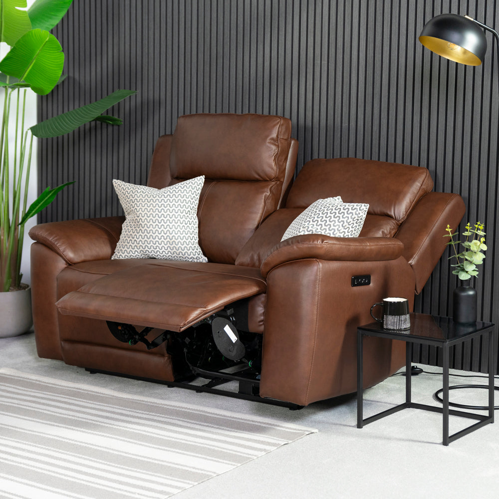 New Hampshire 2 Seater Leather Power Recliner Sofa