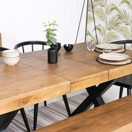 Brooklyn Light Extendable Cross Leg Dining Table (140cm - 180cm)